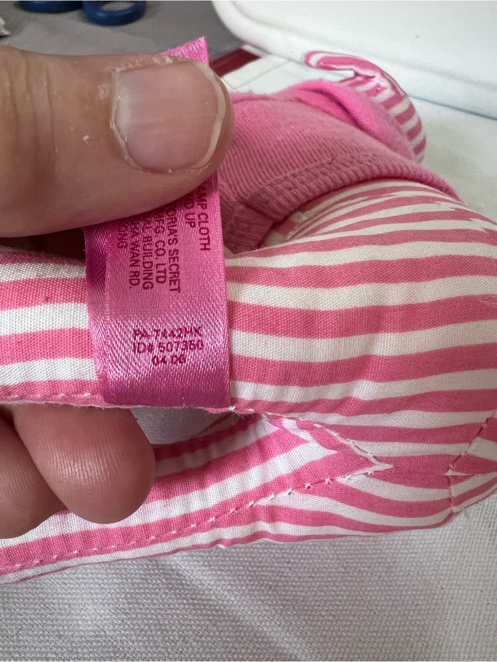 Victoria’s Secret PINK Striped Plush Dog Hoodie Stuffed Animal Collectible - Picture 5 of 5